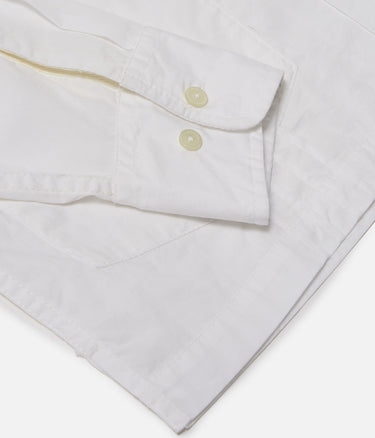UNIVERSAL WORKS DWIGHT OVERSHIRT 34169 POPLIN WHITE - Shoelosophy