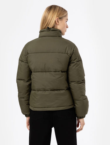 DICKIES WOMENS ALATNA JACKET MILITARY GREEN SHORT DOWN JACKET - Shoelosophy