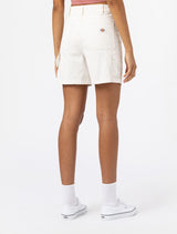 DICKIES WOMENS DUCK CANVAS SHORT STONE WASHED CLOUD - Shoelosophy