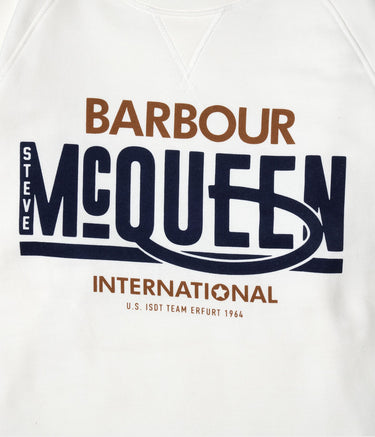 BARBOUR INTERNATIONAL STEVE McQUEEN RANDALL CREW 스웻셔츠 화이트 - Shoelosophy