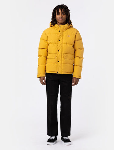 DICKIES GLACIER VIEW 후드 푸퍼 재킷 허니 골드 - Shoelosophy