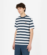 DICKIES RIVERGROVE T-SHIRT RAYURES AIR FORCE BLEU - Shoelosophy