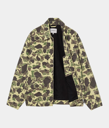 CARHARTT WIP DUCK 디트로이트 재킷 I034281 CAMO DUCK 그린 스톤 워시드 - 신발염증