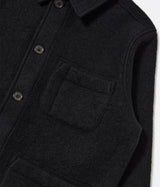 UNIVERSAL WORKS FIELD JACKET 00017 WOOL FLEECE BLACK - Shoelosophy