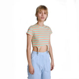 THE RAGGED PRIEST LOITERER TEE 01060JS STRIPE RIB RINGER STRAP DETAIL - Shoelosophy