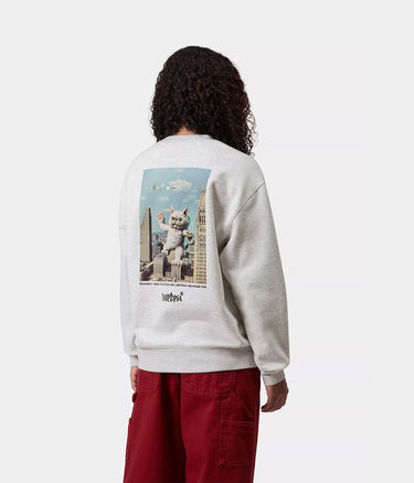 CARHARTT WIP WOMENS WIPTOPIA SCRIPT SWEATSHIRT I035515 ASH HEATHER - Shoelosophy