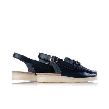 CLARKS ORIGINALS WOMENS WALLABEE SLING SCHWARZES LEDER - Shoelosophy
