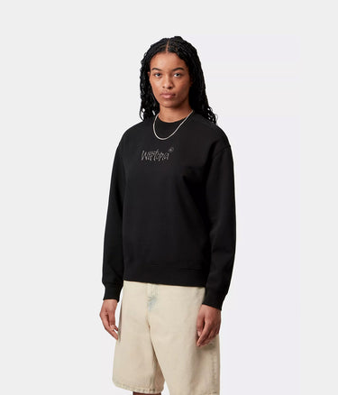 CARHARTT WIP WOMENS WIPTOPIA SCRIPT SWEATSHIRT I035515 SCHWARZ DUNKELGRAU - Shoelosophy