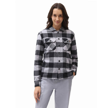 DICKIES WOMENS SACRAMENTO RELAXED LONG SLEEVE SHIRT LILAC GRAY - Shoelosophy