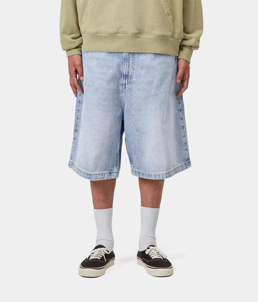 CARHARTT WIP BRANDON SHORT I037161 BLUE HEAVY WORN BLEACHED - Shoelosophy
