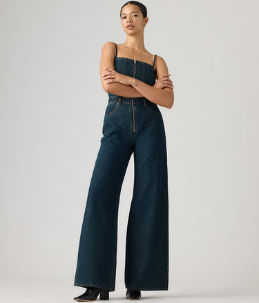 LEVI'S WOMENS LIGHTWEIGHT SEAMED JUMPSUIT 0088T-0002 CASH OUT STONE