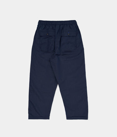 UNIVERSAL WORKS PARACHUTE PANT P34041 LINEN COTTON SHIRTING NAVY - Shoelosophy