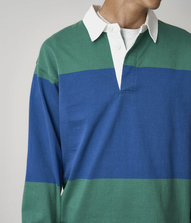 GRAMICCI LANGDON RUGBY SHIRT G5FM-J141 CERULEAN EMERALD - Shoelosophy
