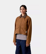 CARHARTT WIP 여성 프레스콧 재킷 I036512 블랙 가먼트 다이 염색 - 신발염증