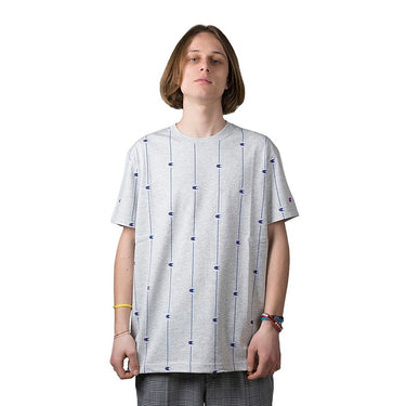 CHAMPION REVERSE WEAVE ALLOVER PRINT CREWNECK T-SHIRT 211678 EM004 GRAY - Shoelosophy