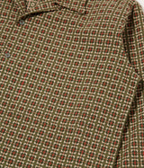 UNIVERSAL WORKS CAMP SHIRT 33750 OSCAR COTTON JACQUARD OLIVE - Shoelosophy
