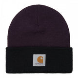 CARHARTT WIP TRIPLE BEANIE I029489 TAWNY DARK IRIS BLACK - Shoelosophy