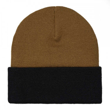 CARHARTT WIP TRIPLE BEANIE I029489 TAWNY DARK IRIS BLACK - Shoelosophy