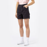 DICKIES WOMENS DUCK CANVAS SHORT STONE WASHED BLACK - Shoelosophy