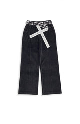 CHAMPION 리버스 위브 벨루어 와이드 레그 팬츠 110968 KK012 블랙 여성 팬츠 - Shoelosophy