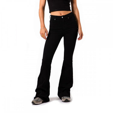 DR DENIM MACY 1610104 BLACK WOMEN'S FLARED PANTS - Shoelosophy