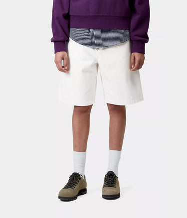 CARHARTT WIP WOMENS BRANDON SHORT I037021 WHITE RINSED - Shoelosophy