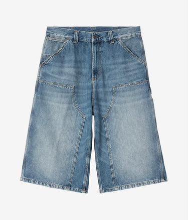 CARHARTT WIP OG DOUBLE KNEE LONG SHORT I037493 BLUE OLD USED WASHED - Shoelosophy
