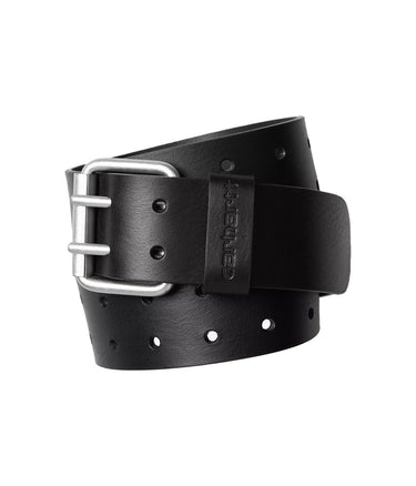 CARHARTT WIP DOUBLE SCRIPT BELT I036105 BLACK SILVER MADE IN ITALY - Shoelosophy