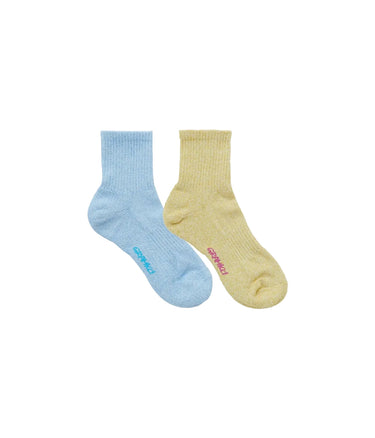 GRAMICCI PAPER MIX SOCKS ANKLE SX-M42 SKY YUZU PACK OF 2 - Shoelosophy