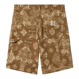 CARHARTT WIP SINGLE KNEE SHORT I030767 VERSE PRINT HAMILTON BROWN - Shoelosophy