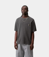 CARHARTT WIP NELSON WAFFLE T-SHIRT I036185 SCHWARZ STÜCKGEFÄRBT - Shoelosophy