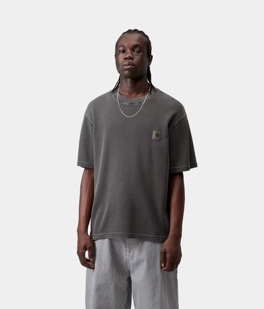 CARHARTT WIP NELSON WAFFLE T-SHIRT I036185 SCHWARZ STÜCKGEFÄRBT - Shoelosophy