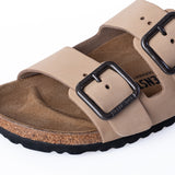 BIRKENSTOCK ARIZONA WIRE BUCLE 1031579 SANDCASTLE NUBUKLEDER - Shoelosophy