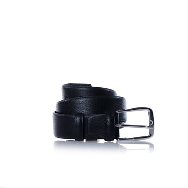 ACC STUDIO HAMMERED LEATHER BELT HANDMADE IN ITALY BLACK - Shoelosophy