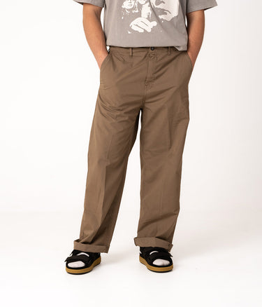 AMISH CHINO JAPAN HOSE PIGMENTGEFÄRBT WIDE BEINE POPELINE BAUMWOLLE HANF - Shoelosophy
