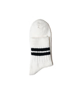 ANONYMOUS ISM SLUB LINE VIERTELSOCKEN WEISS SCHWARZ HERGESTELLT IN JAPAN - Shoelosophy