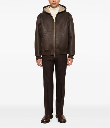 BARACUTA SHEARLING HOODY JACKET BRCPS1129 DUNKELBRAUN - Shoelosophy