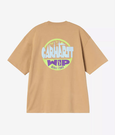 CARHARTT WIP LUGGAGE LABEL T-SHIRT I036892 DUSTY HAMILTON BROWN - Shoelosophy