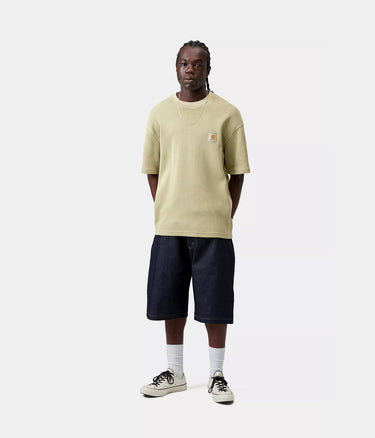 CARHARTT WIP NELSON WAFFLE T-SHIRT I036185 SANFTES GRÜNES STÜCKSTÜCKGEFÄRBT - Shoelosophy
