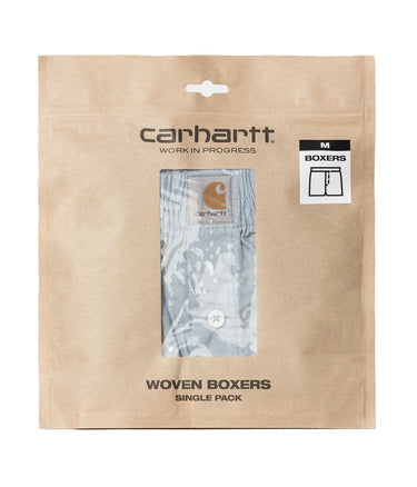 CARHARTT WIP COTTON BOXER I032355 STAMP PRINT MISTY SKY - Shoelosophy