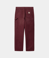 CARHARTT WIP DOUBLE KNEE PANT I031501 MALBEC AGED CANVAS - Shoelosophy