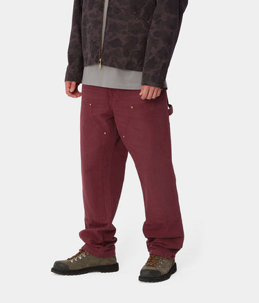 CARHARTT WIP DOUBLE KNEE PANT I031501 MALBEC AGED CANVAS - Shoelosophy