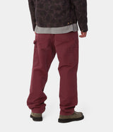 CARHARTT WIP DOUBLE KNEE PANT I031501 MALBEC AGED CANVAS - Shoelosophy