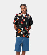 CARHARTT WIP ISIS MARIA DINNER SHIRT PRINT BLACK - Shoelosophy