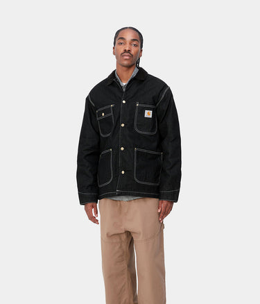 CARHARTT WIP OG CHORE COAT I031896 BLACK ONE WASH - Shoelosophy