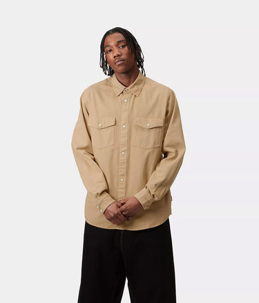 CARHARTT WIP SANTA FE CHEMISE I034384 DUSTY HAMILTON BROWN - Shoelosophy