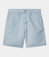 CARHARTT WIP WALTER 싱글 니 쇼츠 I033583 코튼 린넨 미스티 스카이 린스 - Shoelosophy