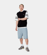 CARHARTT WIP WALTER 싱글 니 쇼츠 I033583 코튼 린넨 미스티 스카이 린스 - Shoelosophy