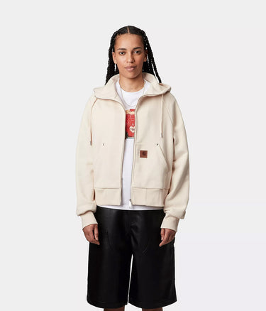 CARHARTT WIP WOMENS HOODED ELDON SWEATSHIRT JACKET I034374 NATURAL - Shoelosophy