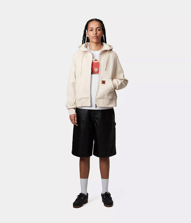 CARHARTT WIP WOMENS HOODED ELDON SWEATSHIRT JACKET I034374 NATURAL - Shoelosophy